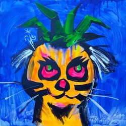 Colorful Pineapple Cat