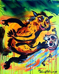 Fierce Creature with Skull