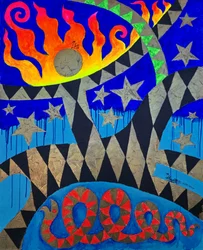 Vibrant Fire Snake