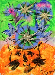 Whimsical Starry Cat