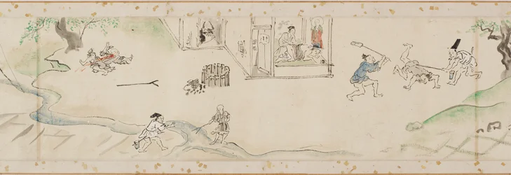 Miracles performed by the bodhisattva Jizo copy of a section of a handscroll, Edo period
