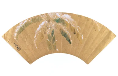 Banana palm in snow