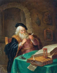 A Scholar Sharpening His Quill