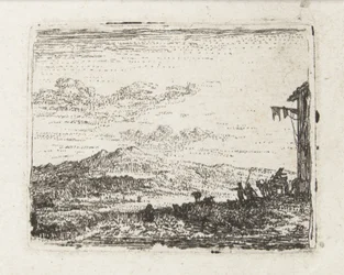 Italianate Landscape with Wagon at an Inn (series title: Small Landscapes)