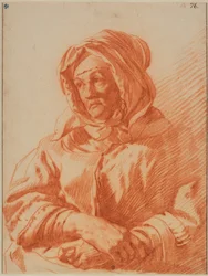 Portrait of an Elderly Woman Wearing a Kerchief