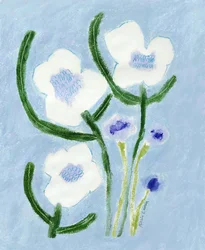 Blue Pastel Flowers