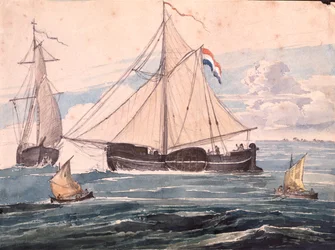 Gunboat near Helvoet, Holland