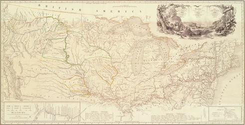 Map to Illustrate the Route of Prince Maximilian of Wied in the Interior of North America from Boston to the Upper Missouri