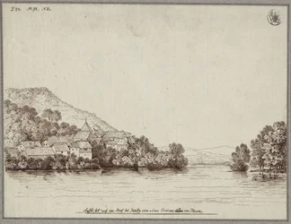 View of a village near Graz from a bridge over the Mur