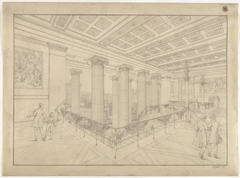 Berlin. Old Museum at the Lustgarten. Interior View of the Main Staircase