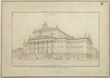Berlin. Schauspielhaus on Gendarmenmarkt. Perspective View of the Front