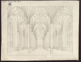 Berlin, Spittelmarkt. Design for St Gertraud’s Church. Interior View, Looking through the Nave towards the Choir
