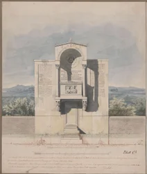 Bonn. Design for the Tomb Monument of Barthold Georg Niebuhr, with a Relief Portrait of the Couple
