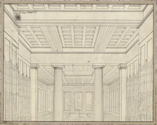 Dido. Opera by Bernhard Klein. Design for the 3rd decoration. Chamber in the palace