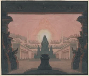 The Magic Flute. Opera by Wolfgang Amadeus Mozart. Design for the 12th Decoration. Sarastro