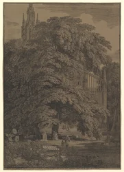 Gothic Church Hidden by a Tree