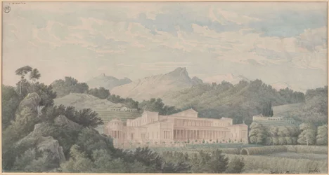 Reconstruction of the Villa Tusca after Pliny. View