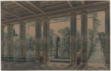 Orianda Palace in Crimea. Antique design. Reception hall, Imperial Garden