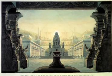 Theatre Decor: Decor for the Opera La Flute Enchante (Die Zauberflote)