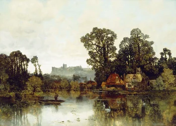 The Thames River with a View onto Windsor Castle