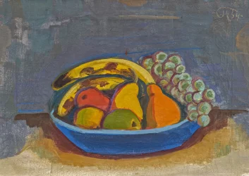 Blue Bowl with Fruits
