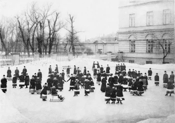 Pupils of the Smolny Institute for Noble Maidens at Winter Walk, c. 1913