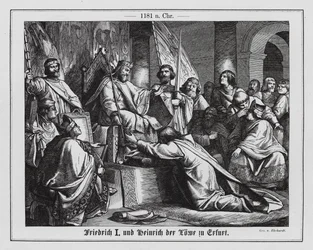 The Holy Roman Emperor Frederick I and Henry the Lion, Duke of Saxony, in Erfurt