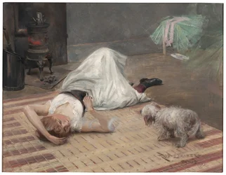 Model Having a Cigarette