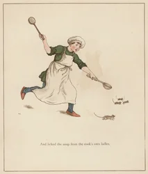 Kate Greenaway illustration for The Pied Piper of Hamelin by Robert Browning