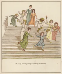 Kate Greenaway illustration for The Pied Piper of Hamelin by Robert Browning