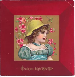 Girl in Regency Clothes Holding a Bouquet of Flowers, c.1880