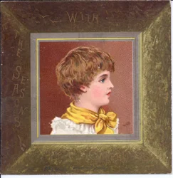 Girl in Regency Clothes Wearing a Blue Cap, c.1880