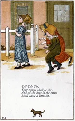 Tell tale tit: Illustration by Kate Greenaway for a book of nursery rhymes
