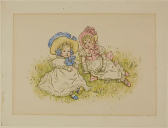 Two Little Girls with Bonnets