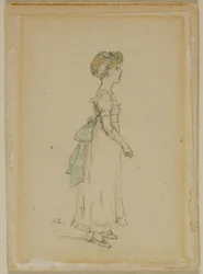 Young Girl with Blue Ribbons