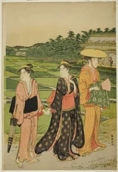Three Women near Rice Paddies