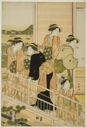 Women on a Balcony of a Yoshiwara Teahouse