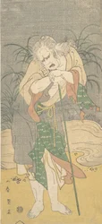 Asao Tamejuro as a Gray-Haired Old Man in Tattered Garments
