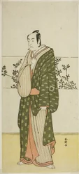 The Actor Ichikawa Monnosuke II, Possibly as Matsuya Soshichi, in the Play Beginnings of Eternity: The Ondo Straits in the Seto Inland Sea, Performed at the Kiri Theater