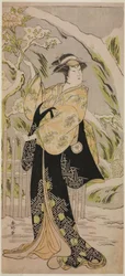 The Actor Iwai Hanshiro IV as Lady Yaehata in the Play Sanga no Sho Haru no Hanayome, Performed at the Kiri Theater in the Eleventh Month, 1787