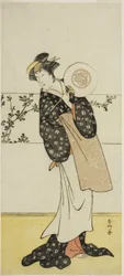 The Actor Osagawa Tsuneyo II, Possibly as Misao Gozen, in the Play Beginnings of Eternity: The Ondo Straits in the Seto Inland Sea, Performed at the Kiri Theater from the Twenty-seventh Day of the Seventh Month, 1785