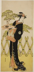 The Actor Segawa Tomisaburo II as Lady Masago (Masago Gozen) (?) in the Play Genji Saiko Kogane no Tachibana (?), Performed at the Ichimura Theater (?) in the Eleventh Month, 1788 (?)