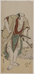 Otani Hiroji III as a Samurai Standing Beside a Stream