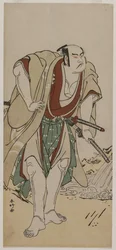 Otani Hiroji III as a Samurai Standing Beside a Stream, c. 1780