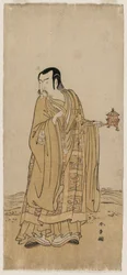 Ichimura Uzaemon IX as Shingen in A String of Prayer Beads Shaken at a Ribbon of Waterfall