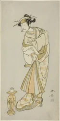 The Actor Ichikawa Danjuro V as the Spirit of Monk Seigen in the Shosagoto Dance Sequence "Sono Utsushi-e Matsu ni Kaede" (A Shadow-Picture of Pine and Maple), the Last Scene of Part Two of the Play Keisei Momiji no Uchikake (Courtesan in an Over-Kimono)