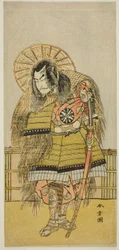 The Actor Nakamura Nakazo I as Takechi Jubei Mitsuhide in the Play Shusse Taiheiki, Performed at the Nakamura Theater in the Eighth Month, 1775