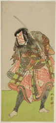 The Actor Nakamura Tomijuro I as Akushichibyoe Kagekiyo in the Play Kite Hajime Hatsugai Soga, Performed at the Morita Theater in the First Month, 1774