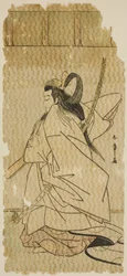The Actor Onoe Matsusuke I as Prince Takanori in the play 