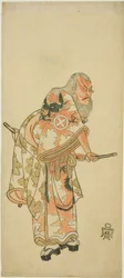 The Actor Otani Hiroemon III as Hige no Ikyu in the scene “Sukeroku” in the play "Hitokidori Harutsuge Soga" ("The Soga Play: Announcement of the Spring Season by the Bush Warbler")